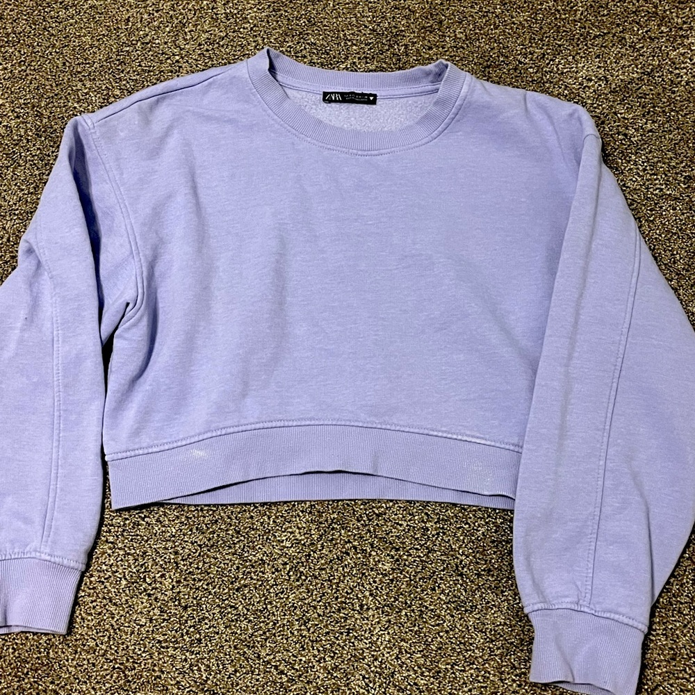 Purple Zara Crop Crewneck